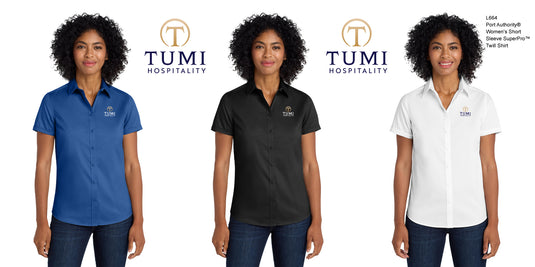 TUMI Hospitality – Port Authority® Women’s Short Sleeve SuperPro™ Twill Shirt | L664